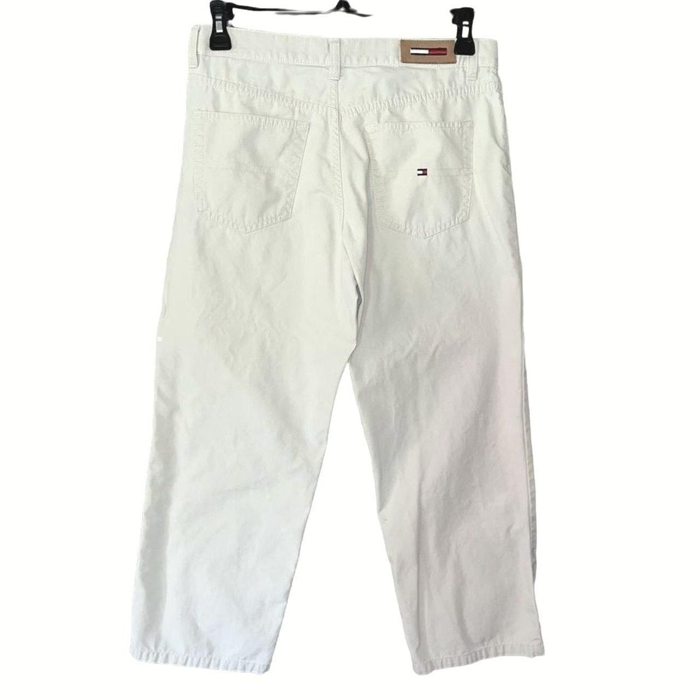 Tommy Hilfiger Jeans 8 Cream Off White High Waisted Cropped Straight Leg Pants